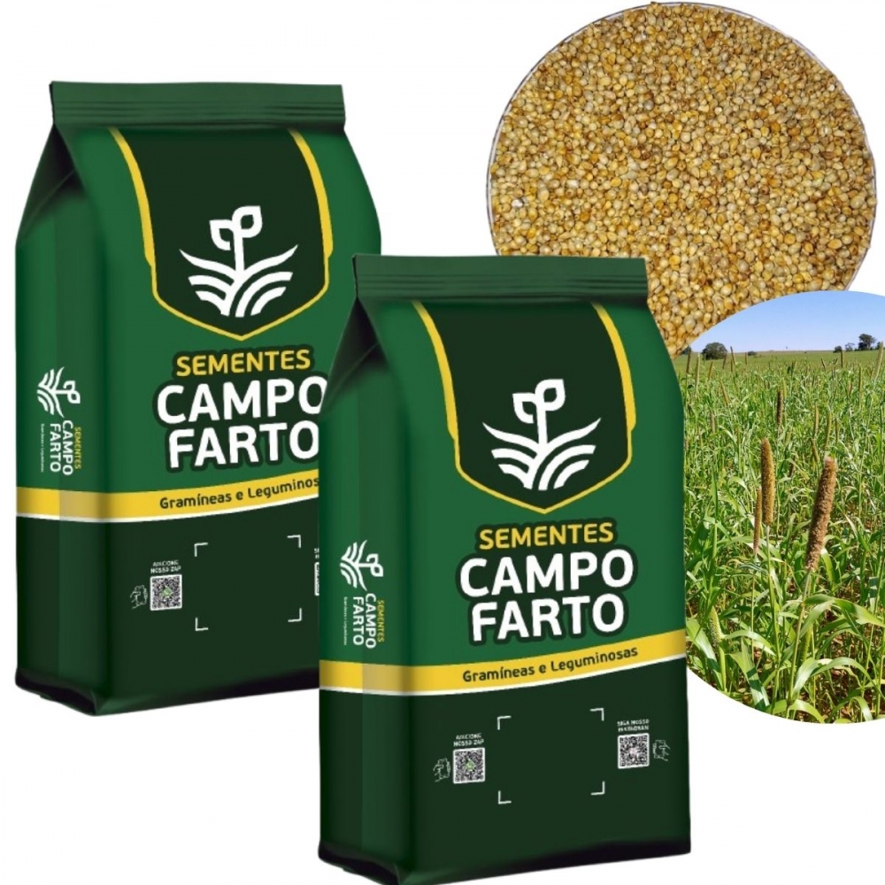 50 kg de Sementes Milheto Brs 1501 Campo Farto